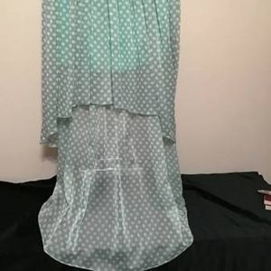 BB Couture Boho High Low Polka Dot Chiffon Skirt